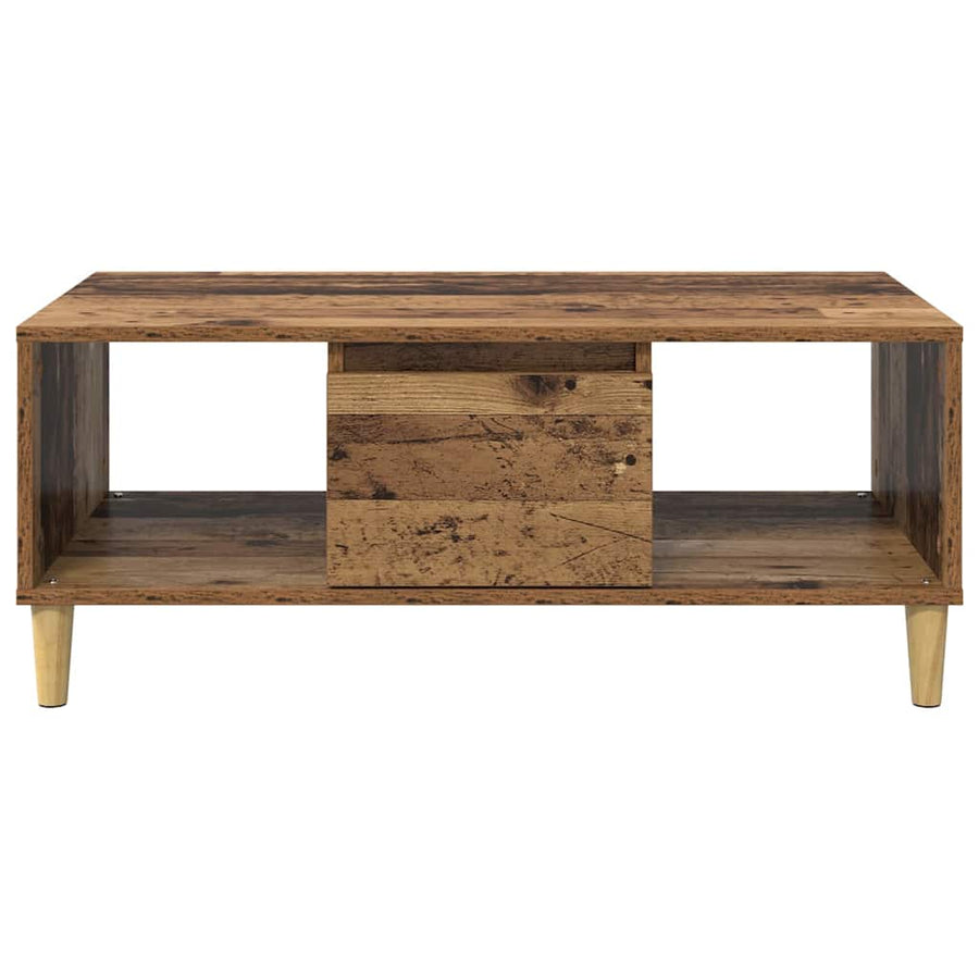 Salontafel met lade Oud Hout 90 x 50 x 26.5 cm Bewerkt hout