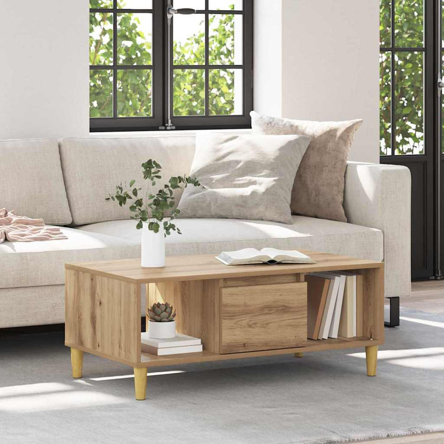 Salontafel Artisan Eiken 90 x 50 x 26.5 cm Bewerkt hout