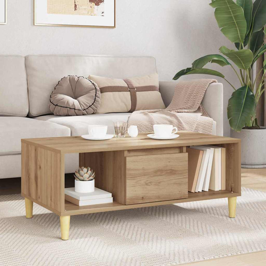 Salontafel Artisan Eiken 90 x 50 x 26.5 cm Bewerkt hout