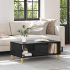 Salontafel zwart eiken 90x50x26.5 cm met lade