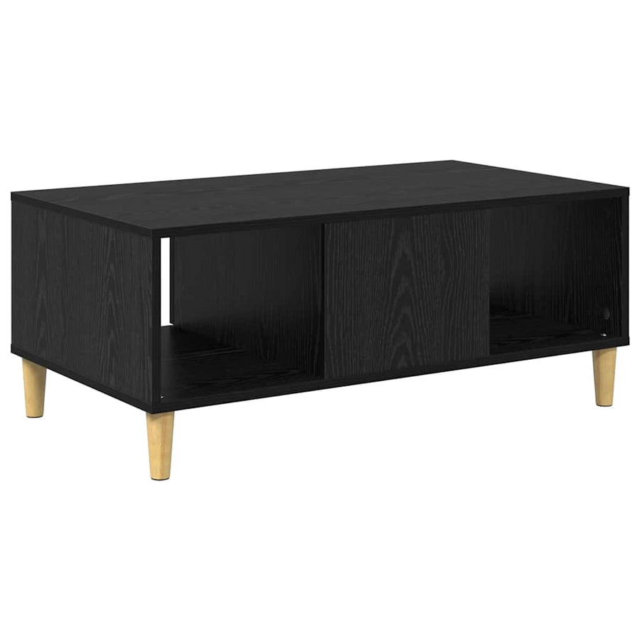 Salontafel met lade Zwart Eiken 90 x 50 x 26.5 cm Bewerkt hout