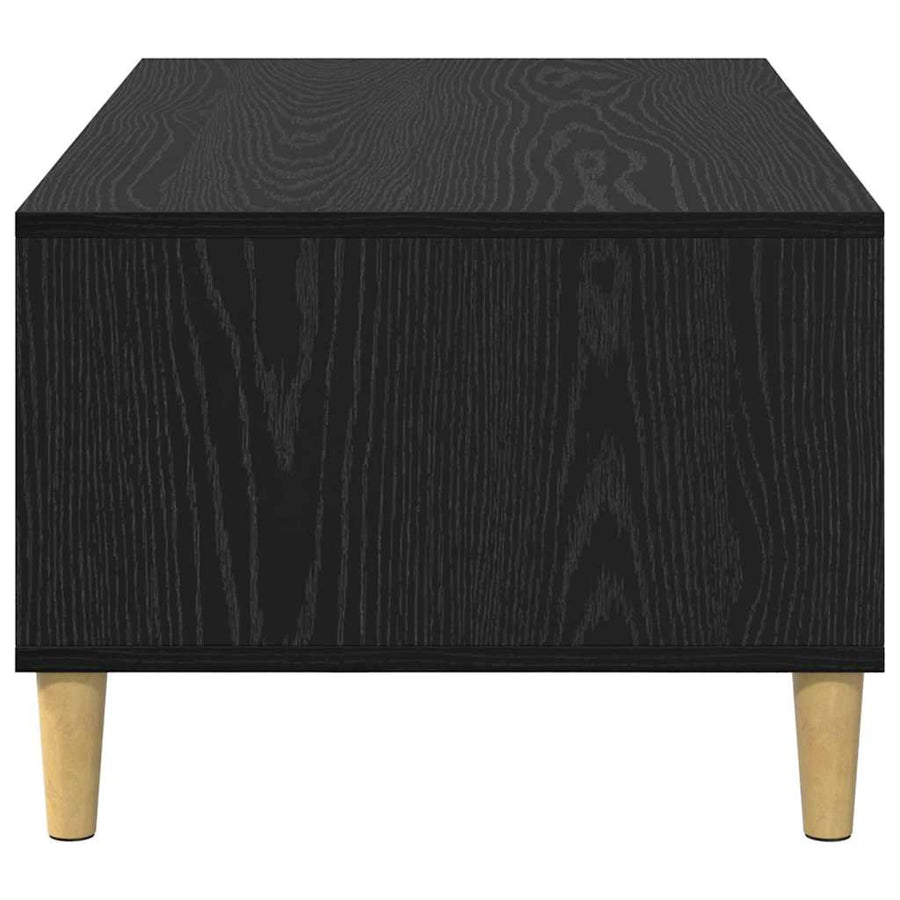 Salontafel met lade Zwart Eiken 90 x 50 x 26.5 cm Bewerkt hout