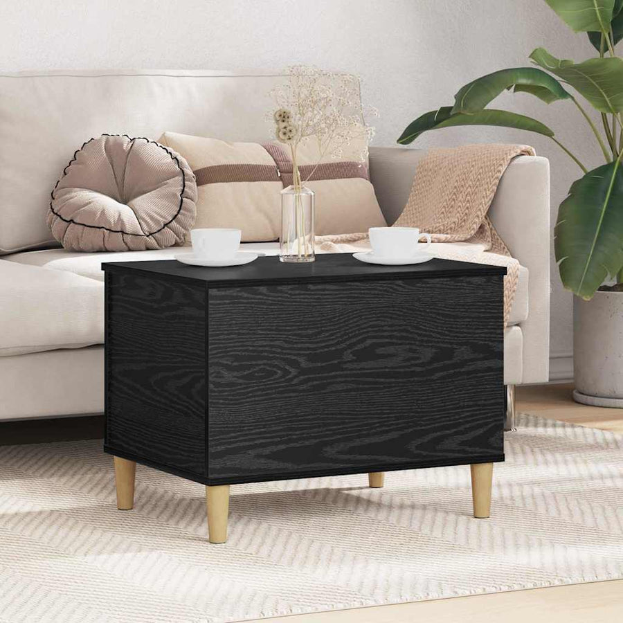 Nachtkastje Zwart eiken 60 x 44.5 x 45 cm Bewerkt hout