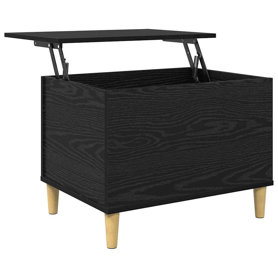 Nachtkastje Zwart eiken 60 x 44.5 x 45 cm Bewerkt hout
