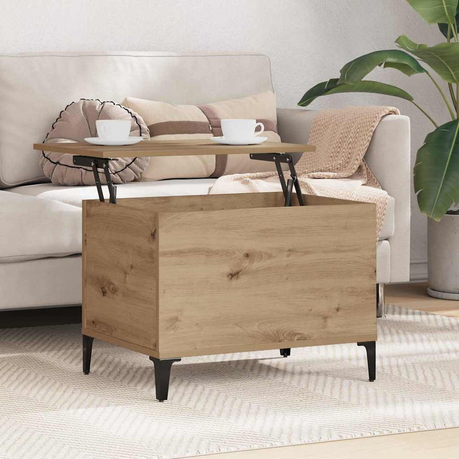 Salontafel artisanaal eikenkleurig 60 x 44.5 x 45 cm