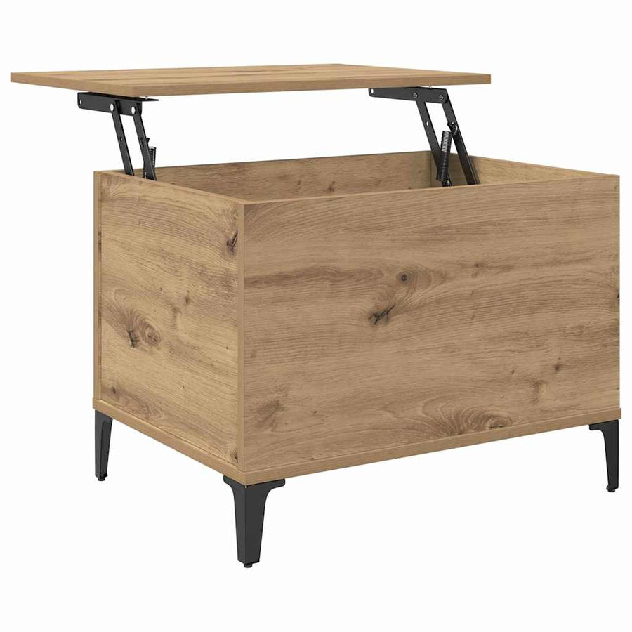 Salontafel artisanaal eikenkleurig 60 x 44.5 x 45 cm