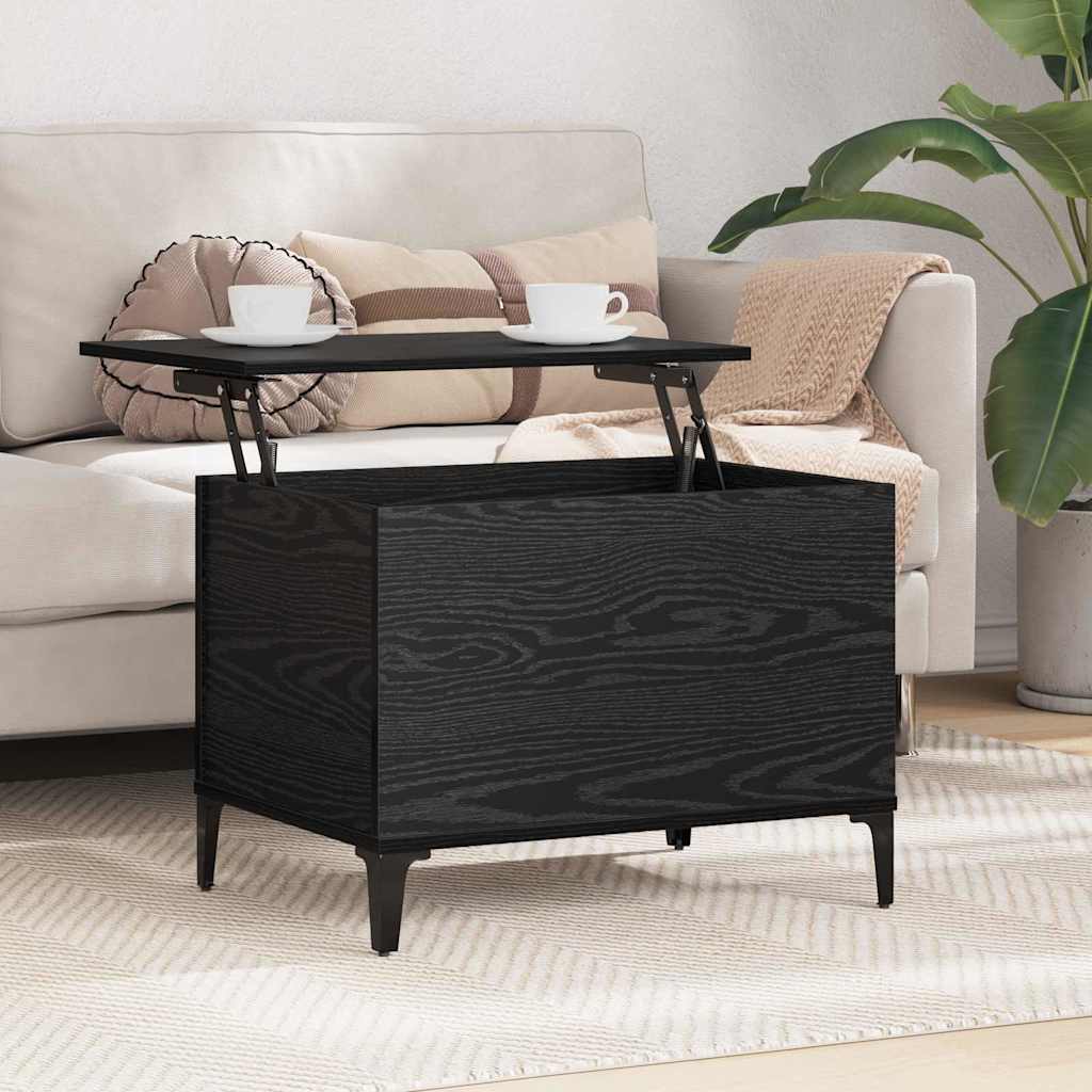 Salontafel Zwart eiken 60 x 44.5 x 45 cm Bewerkt hout
