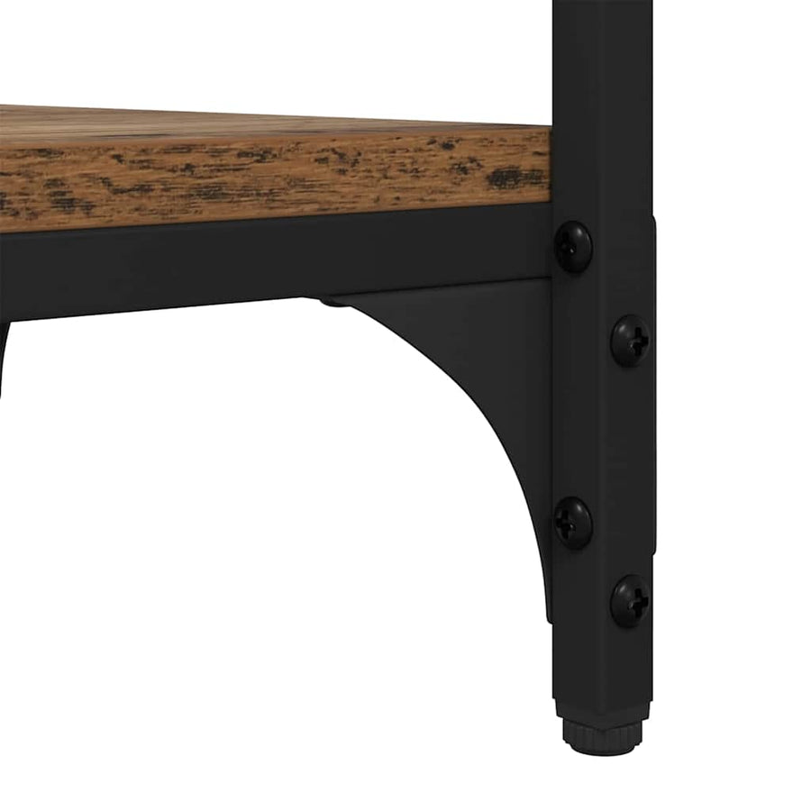 Bijzettafel met plank Oud Hout 40 x 30 x 75 cm Bewerkt hout
