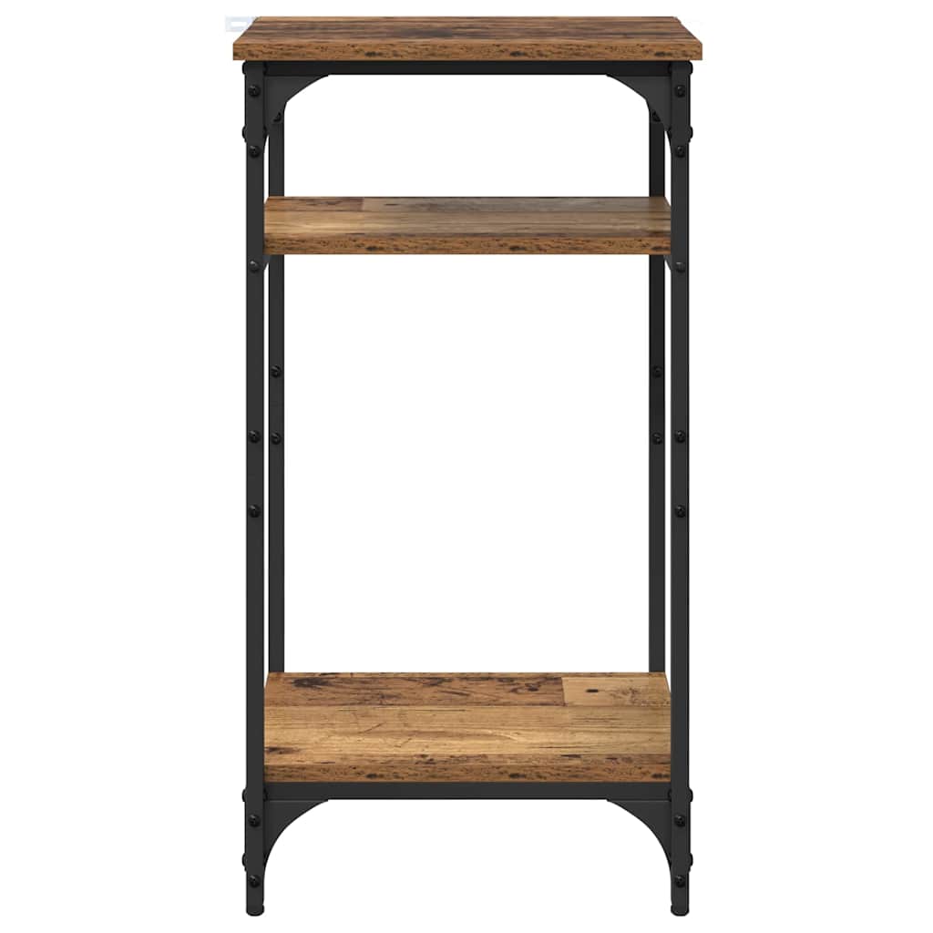 Bijzettafel met plank Oud Hout 40 x 30 x 75 cm Bewerkt hout