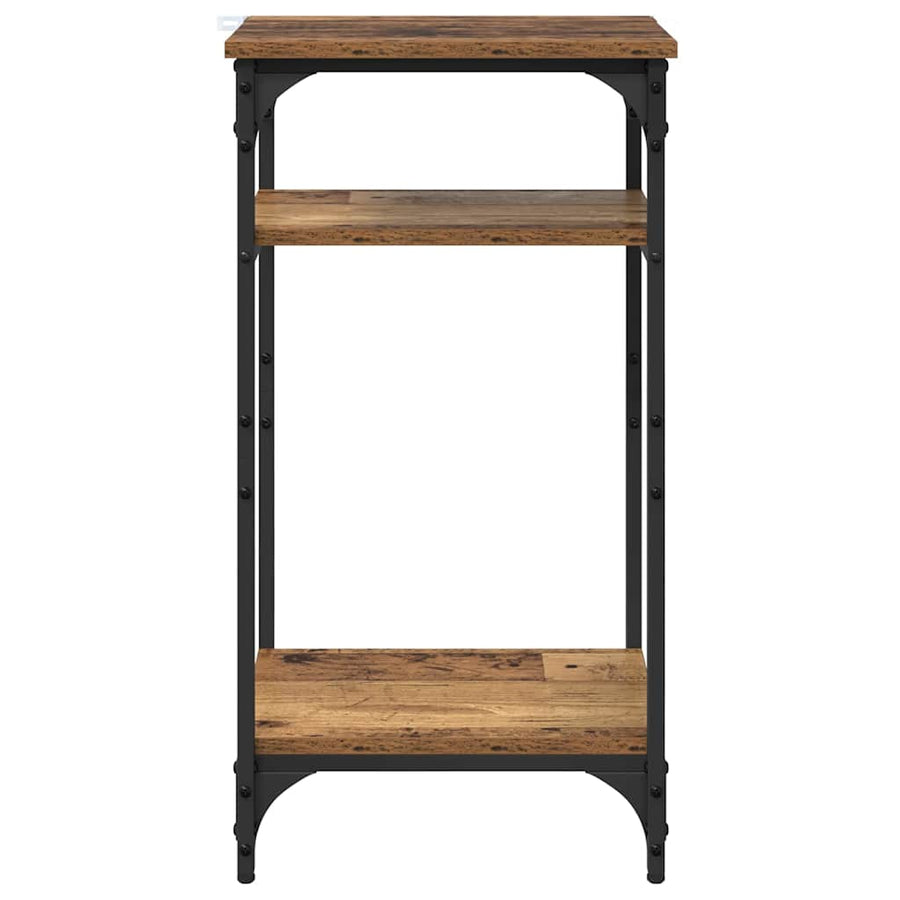 Bijzettafel met plank Oud Hout 40 x 30 x 75 cm Bewerkt hout