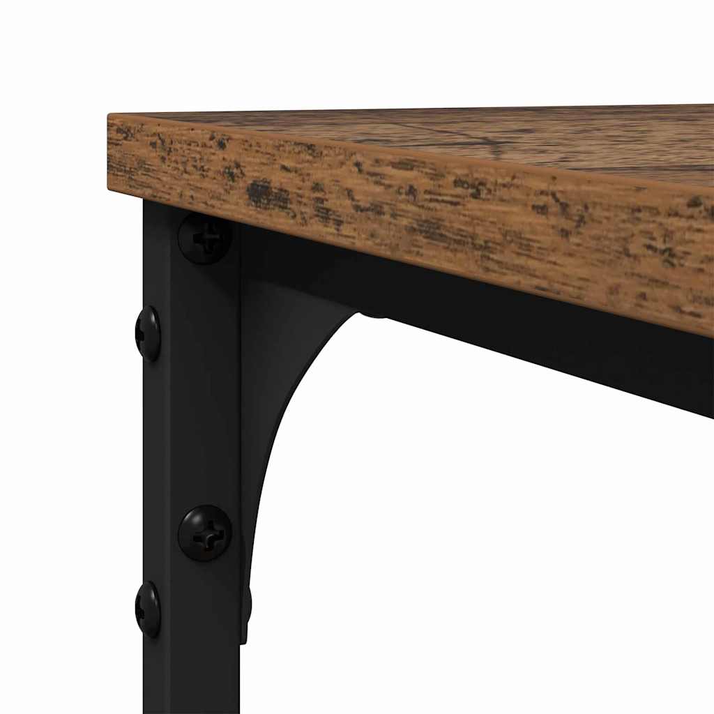 Bijzettafel met plank Oud hout 50 x 35 x 52 cm Bewerkt hout