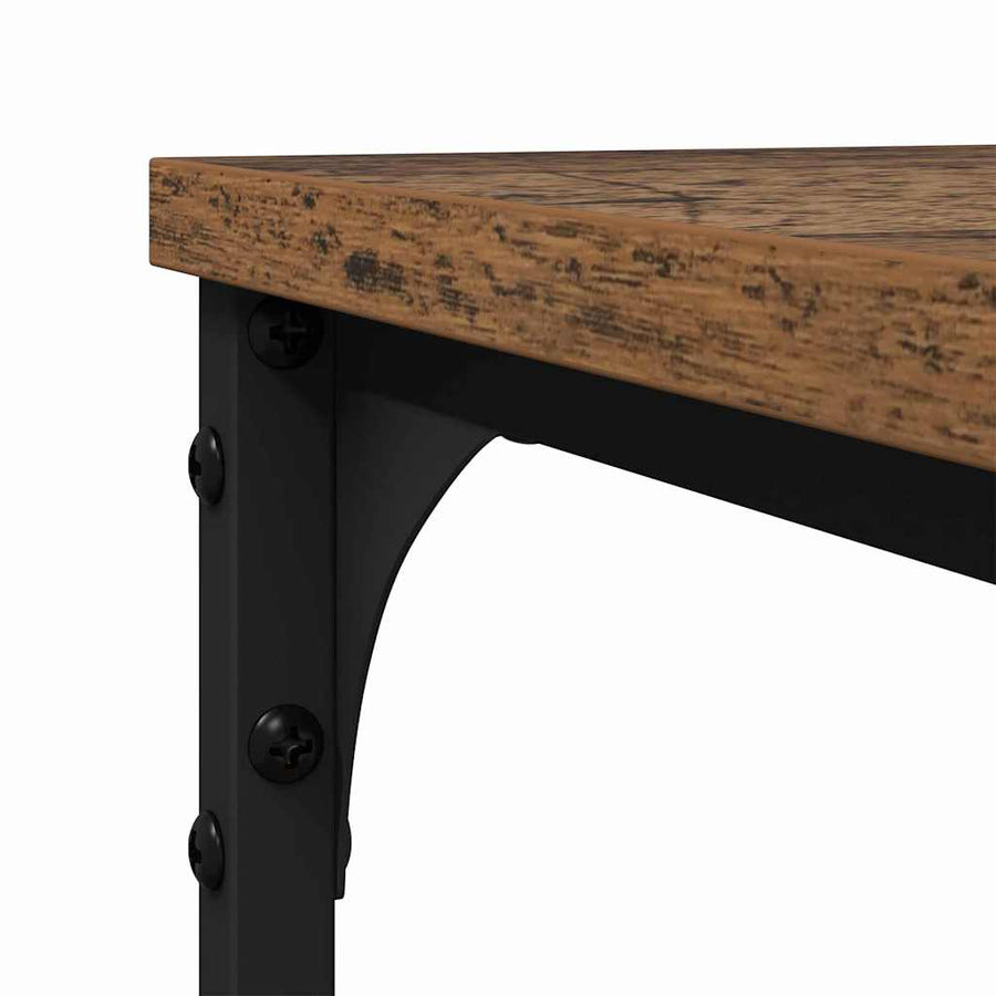 Bijzettafel met plank Oud hout 50 x 35 x 52 cm Bewerkt hout
