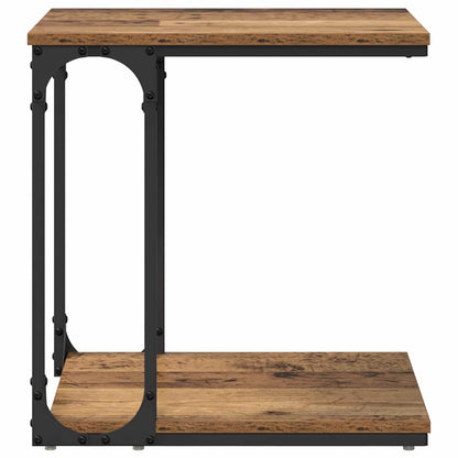 Bijzettafel met plank Oud hout 50 x 35 x 52 cm Bewerkt hout