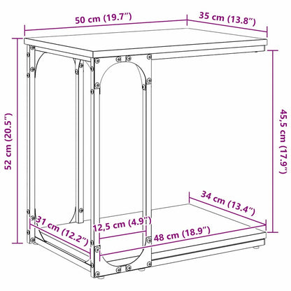 Bijzettafel Artisan Eiken 50 x 35 x 52 cm Bewerkt hout