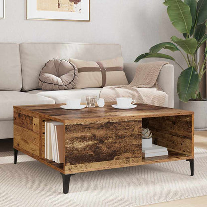 Salontafel Oud Hout 80 x 80 x 36,5 cm Bewerkt hout