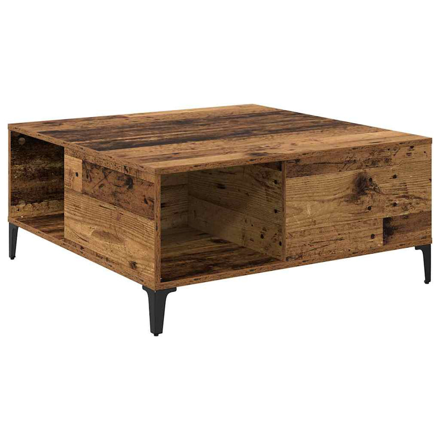 Salontafel Oud Hout 80 x 80 x 36,5 cm Bewerkt hout