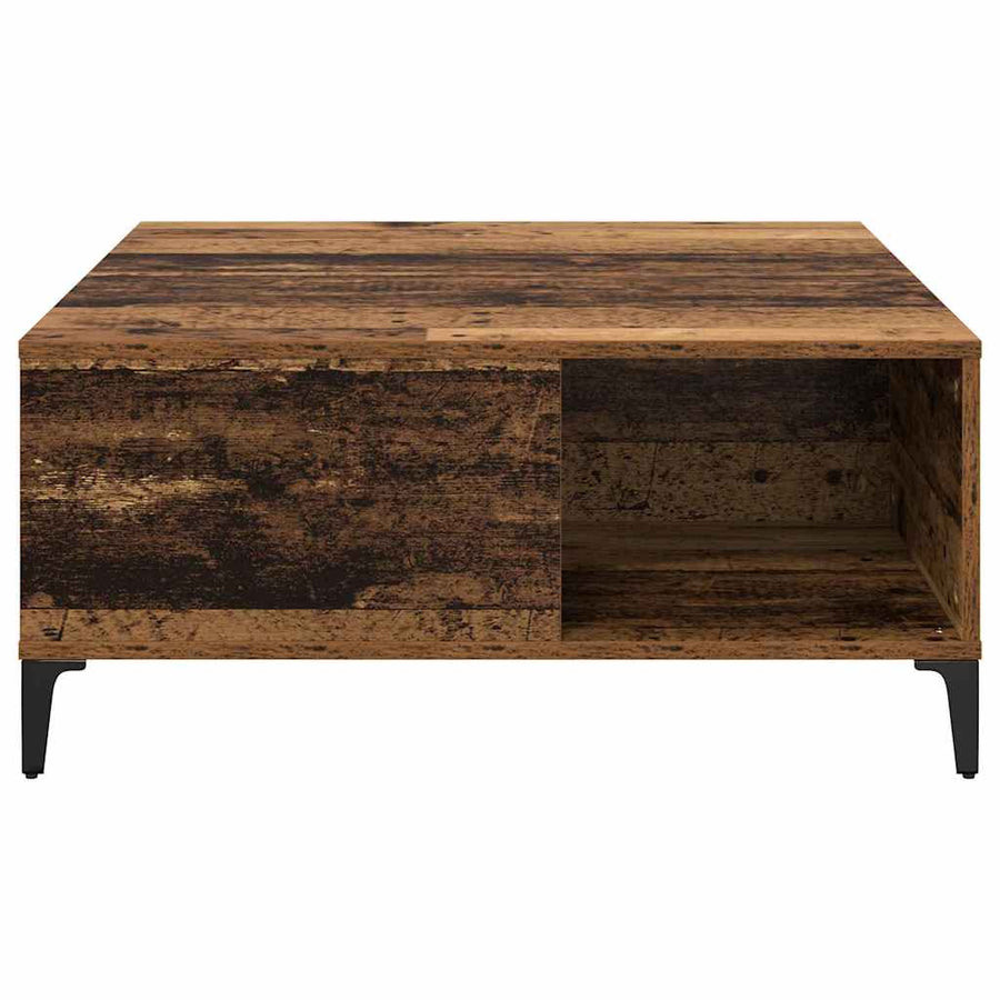Salontafel Oud Hout 80 x 80 x 36,5 cm Bewerkt hout