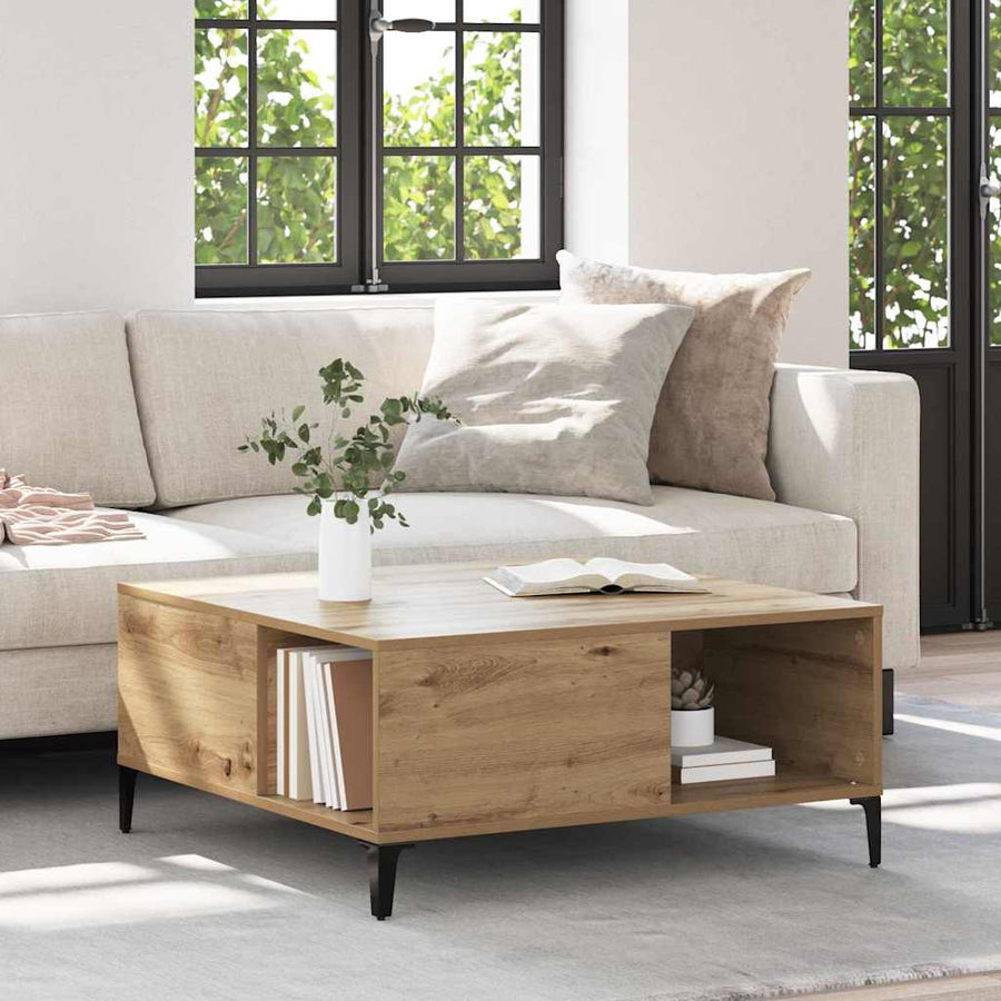 Salontafel Artisan Eiken 80 x 80 x 36,5 cm Bewerkt hout