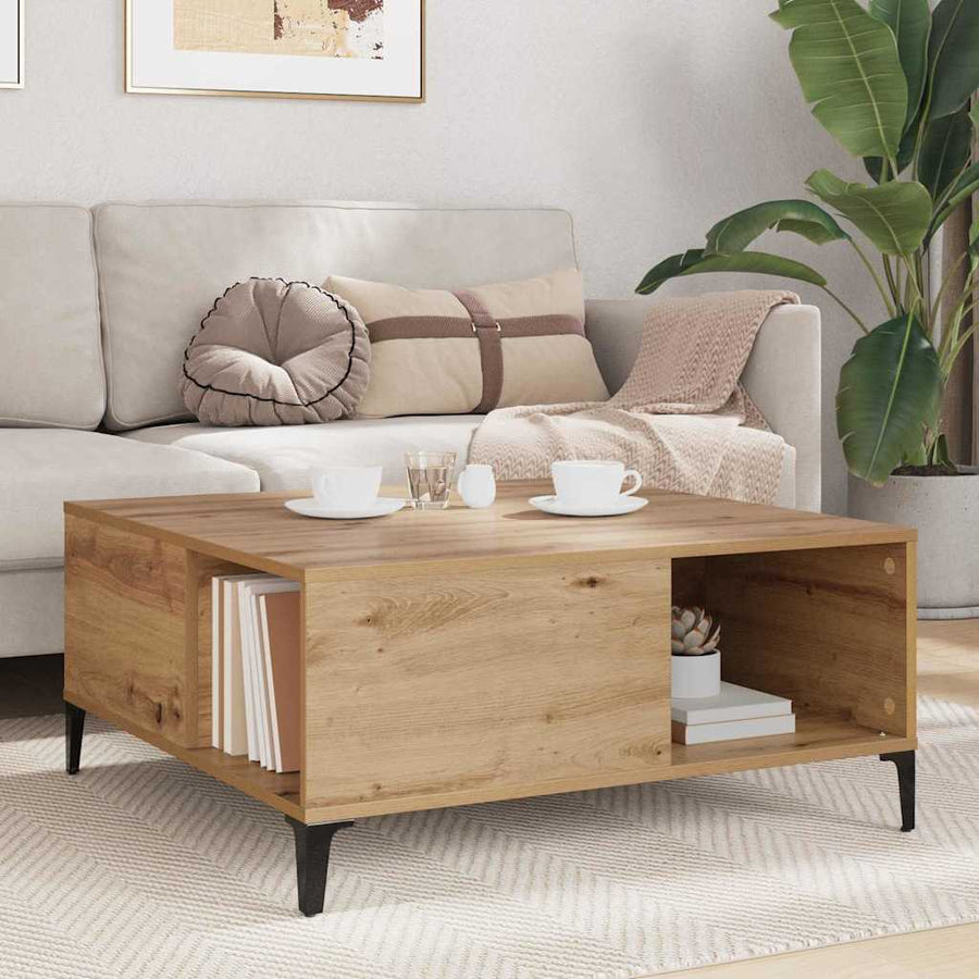 Salontafel Artisan Eiken 80 x 80 x 36,5 cm Bewerkt hout