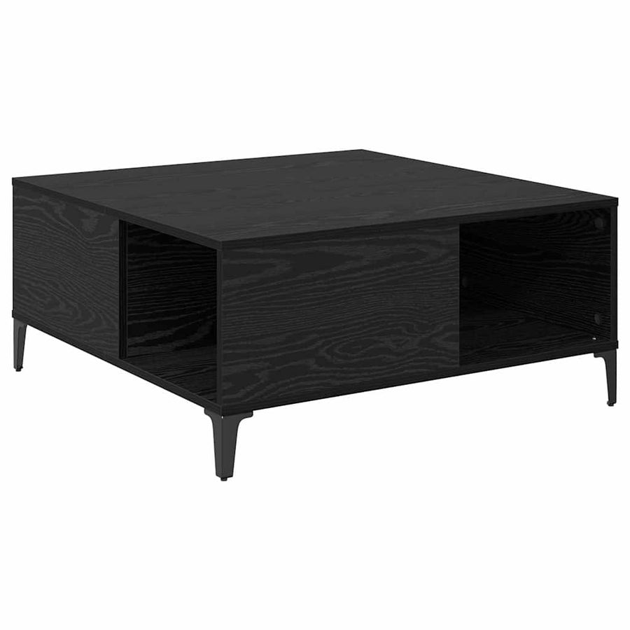 Salontafel Zwart Eiken 80 x 80 x 36,5 cm Bewerkt hout
