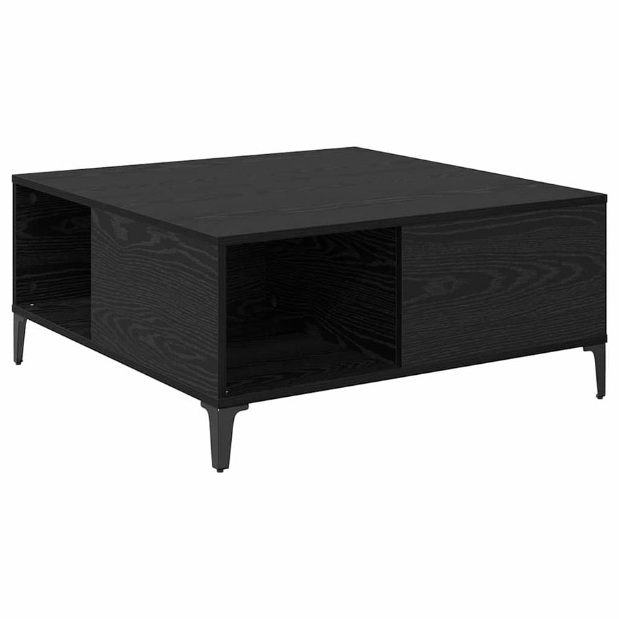 Salontafel Zwart Eiken 80 x 80 x 36,5 cm Bewerkt hout