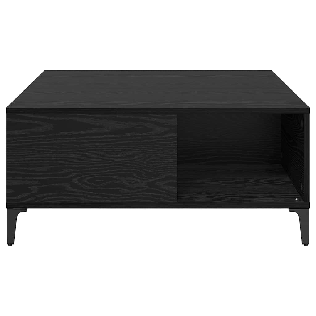 Salontafel Zwart Eiken 80 x 80 x 36,5 cm Bewerkt hout