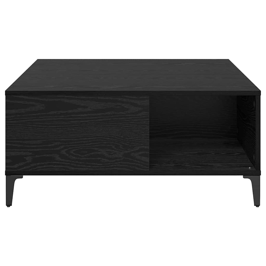 Salontafel Zwart Eiken 80 x 80 x 36,5 cm Bewerkt hout