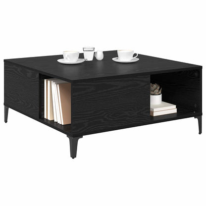 Salontafel Zwart Eiken 80 x 80 x 36,5 cm Bewerkt hout
