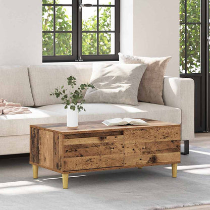 Salontafel met lade Oud Hout 90 x 50 x 35 cm Bewerkt hout