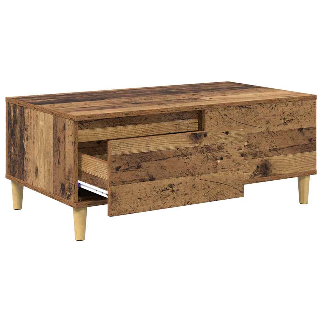 Salontafel met lade Oud Hout 90 x 50 x 35 cm Bewerkt hout