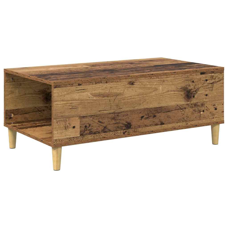 Salontafel met lade Oud Hout 90 x 50 x 35 cm Bewerkt hout