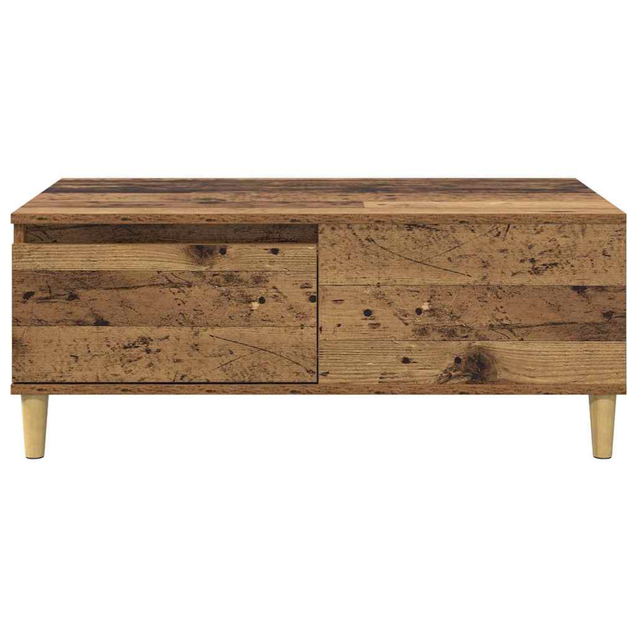 Salontafel met lade Oud Hout 90 x 50 x 35 cm Bewerkt hout