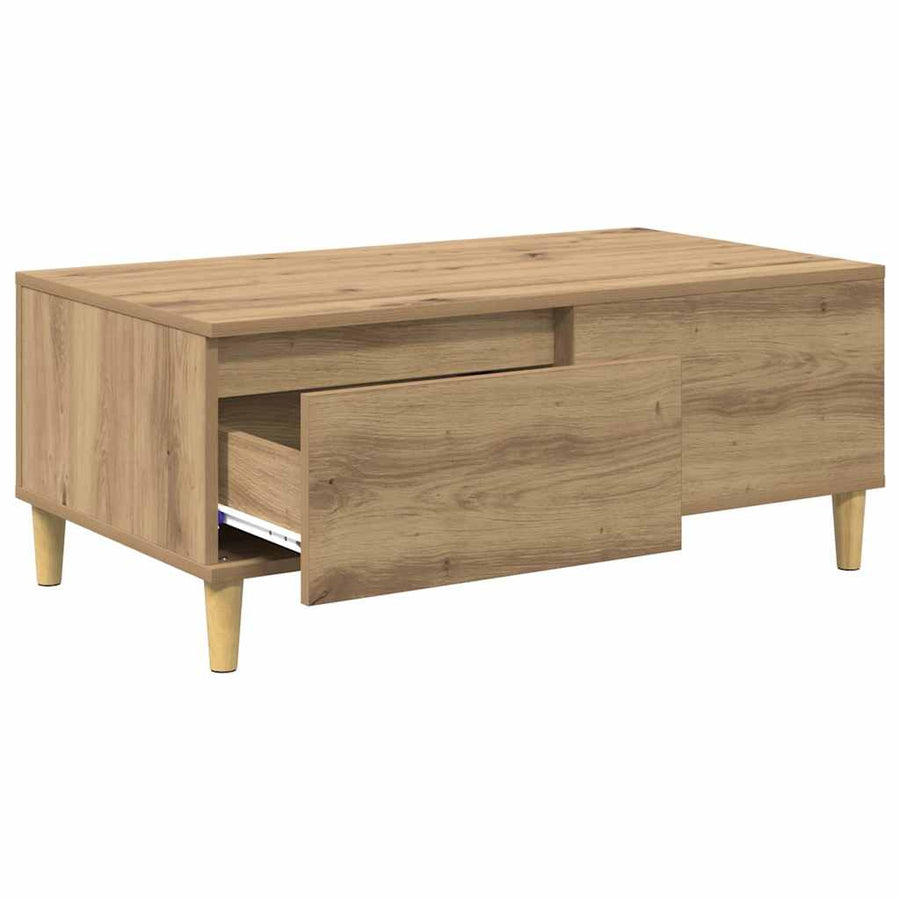 Salontafel met lade Artisan Eiken 90 x 50 x 35 cm Bewerkt hout