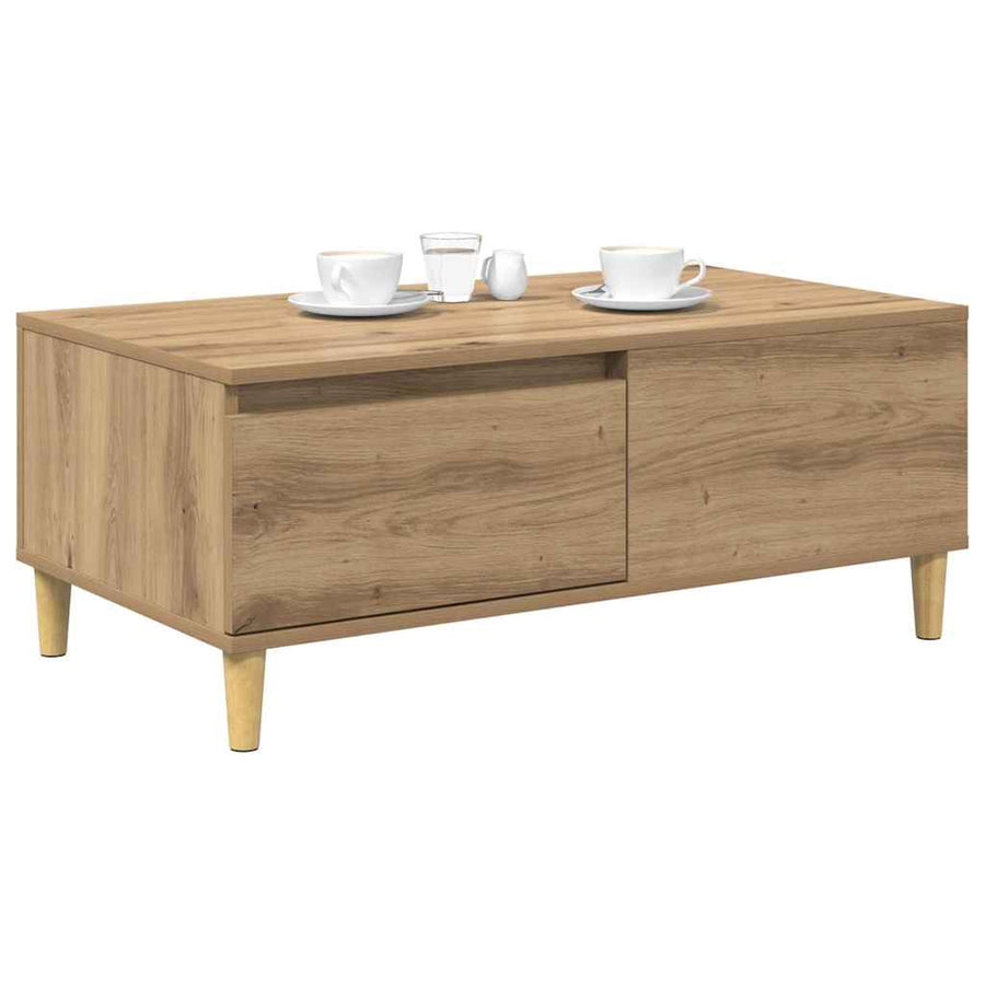 Salontafel met lade Artisan Eiken 90 x 50 x 35 cm Bewerkt hout