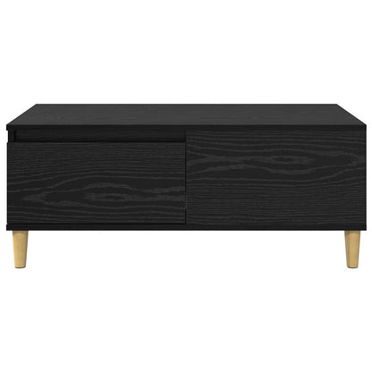 Salontafel met lade Zwart Eiken 90 x 50 x 35 cm Bewerkt hout