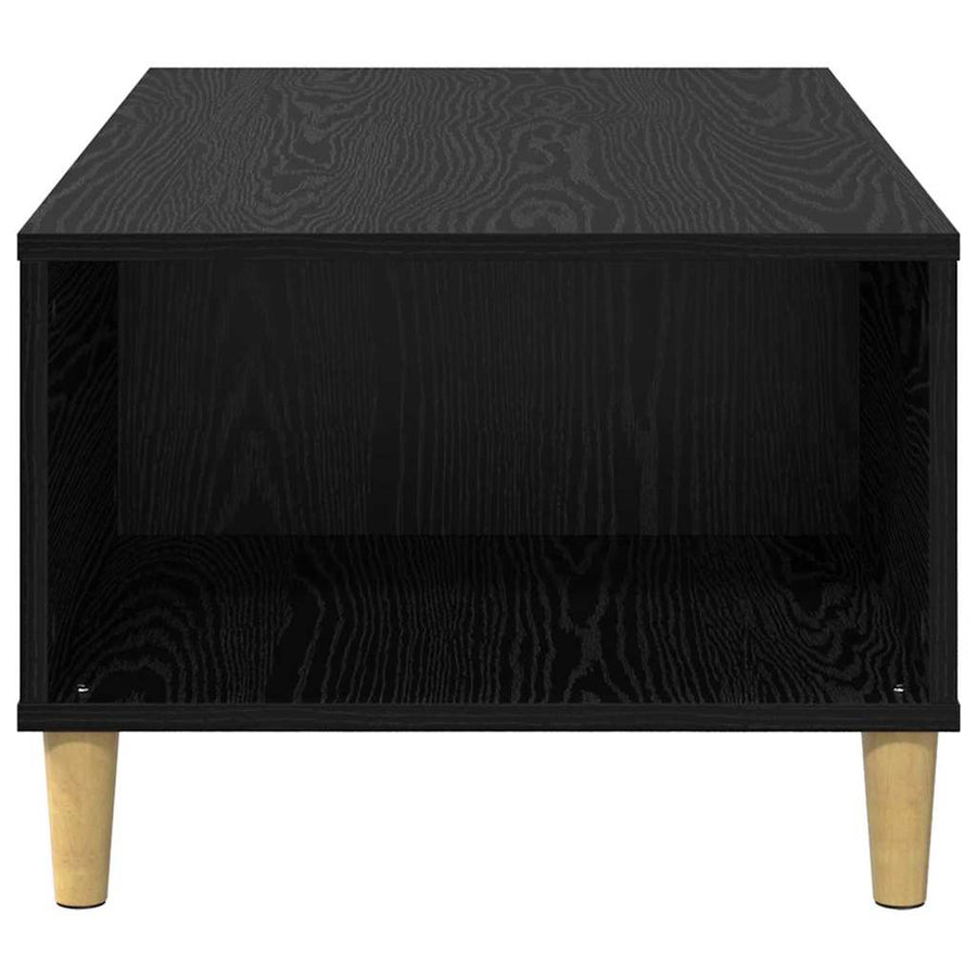 Salontafel met lade Zwart Eiken 90 x 50 x 35 cm Bewerkt hout
