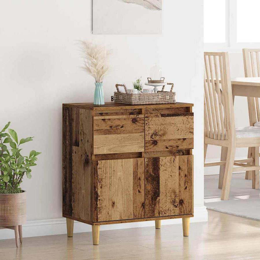 Dressoir met lade Oud Hout 60 x 35 x 70 cm Bewerkt hout