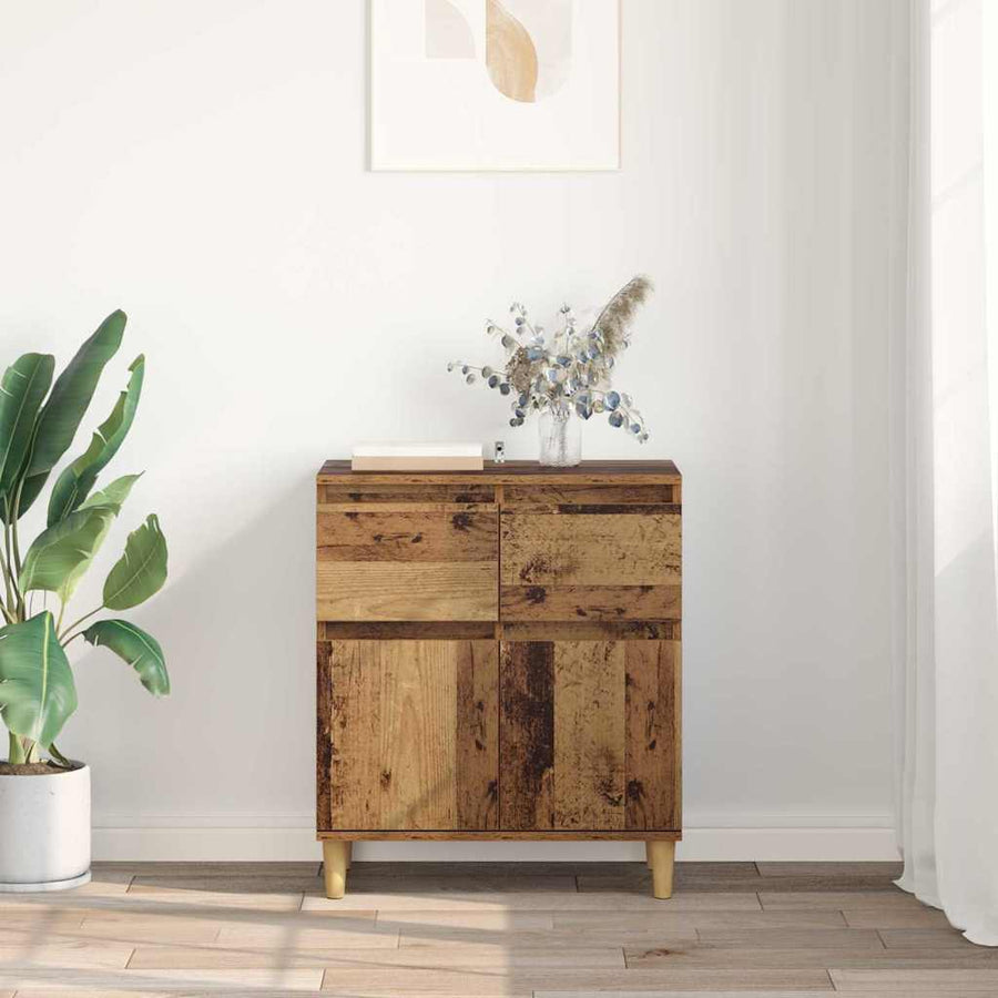 Dressoir met lade Oud Hout 60 x 35 x 70 cm Bewerkt hout