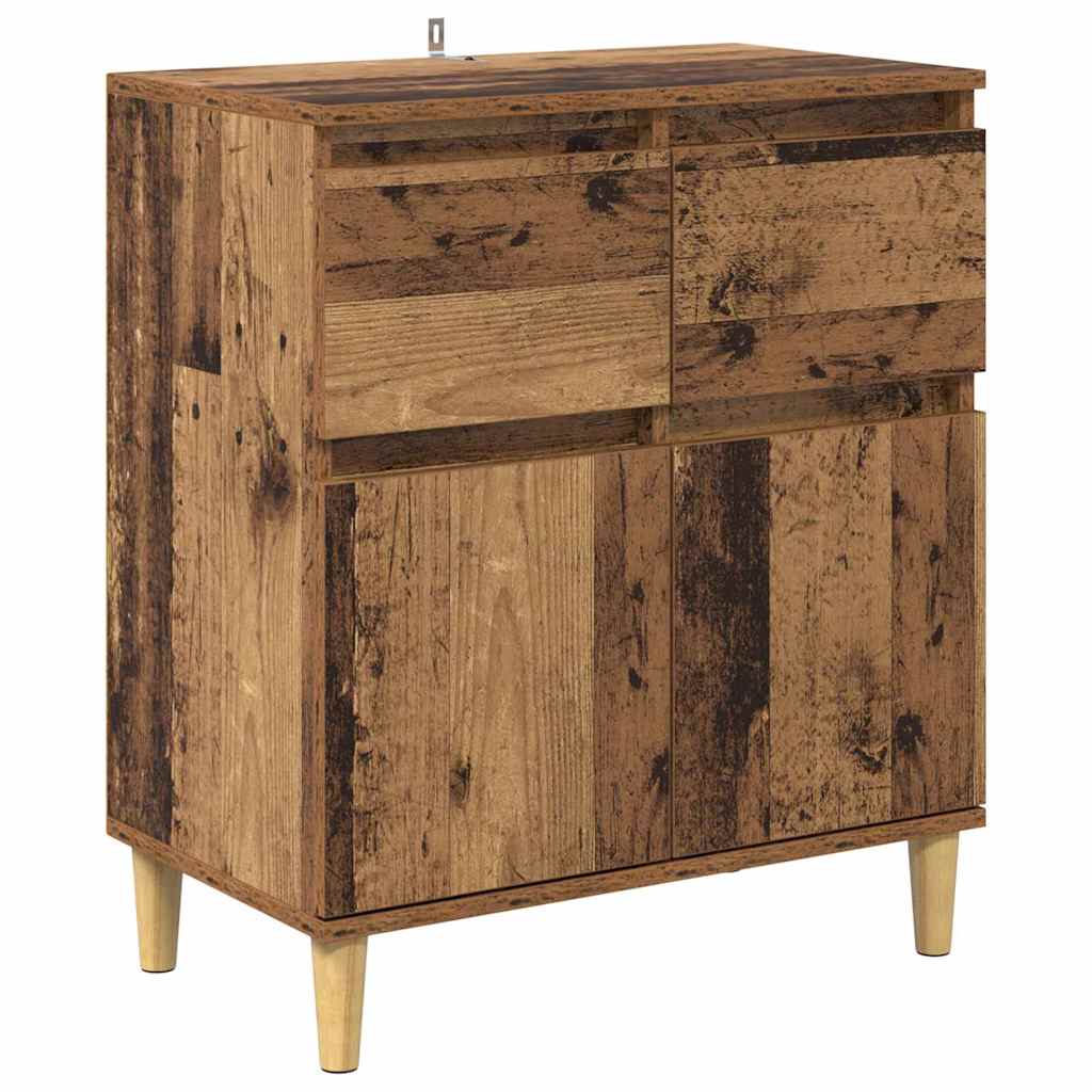 Dressoir met lade Oud Hout 60 x 35 x 70 cm Bewerkt hout