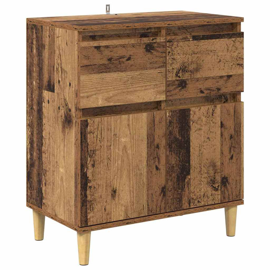 Dressoir met lade Oud Hout 60 x 35 x 70 cm Bewerkt hout