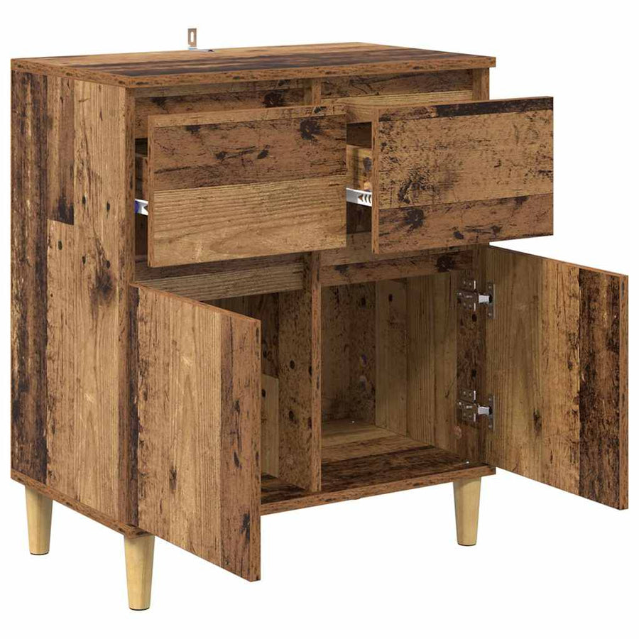 Dressoir met lade Oud Hout 60 x 35 x 70 cm Bewerkt hout