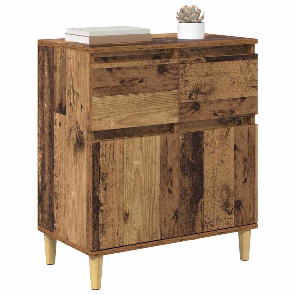 Dressoir met lade Oud Hout 60 x 35 x 70 cm Bewerkt hout