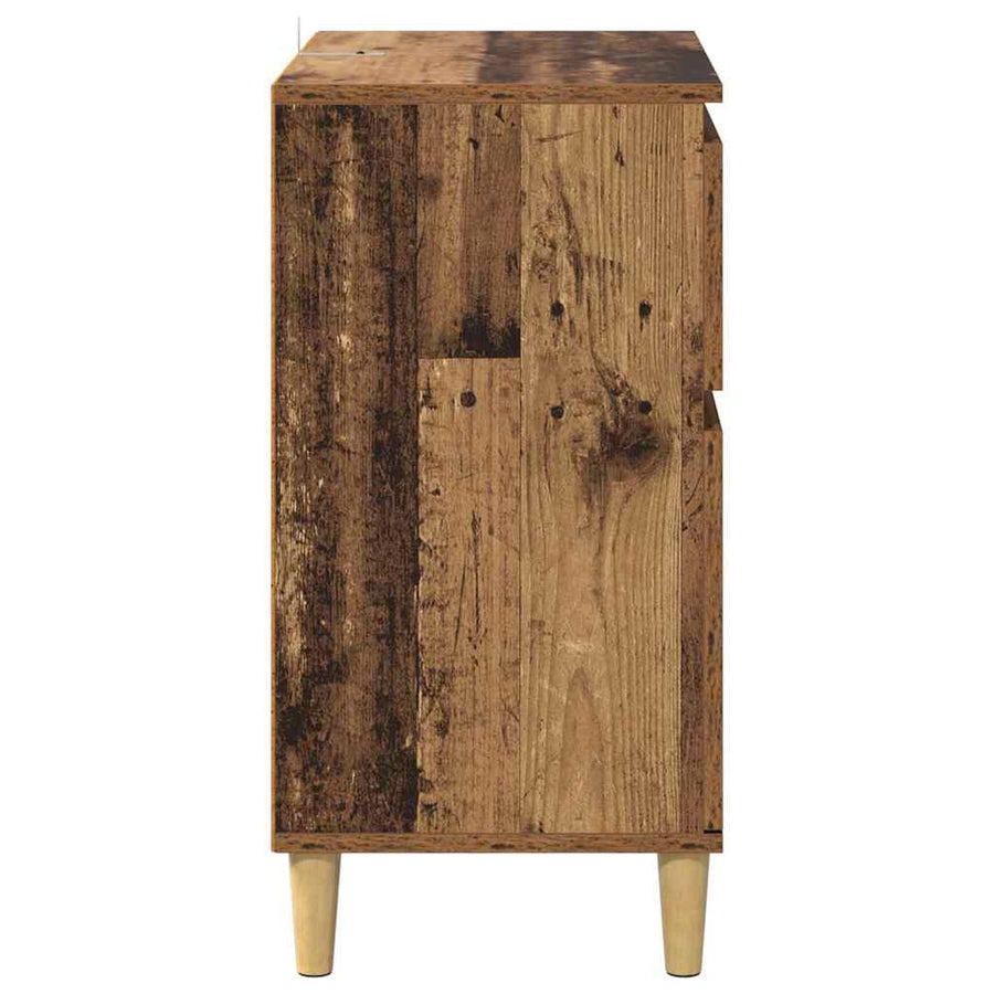 Dressoir met lade Oud Hout 60 x 35 x 70 cm Bewerkt hout
