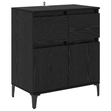 Dressoir Zwart Eiken 60 x 35 x 70 cm Gemonteerd hout en ijzer