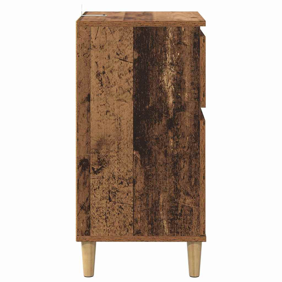 Nachtkastje met lade Oudhout 40 x 35 x 70 cm Bewerkt hout