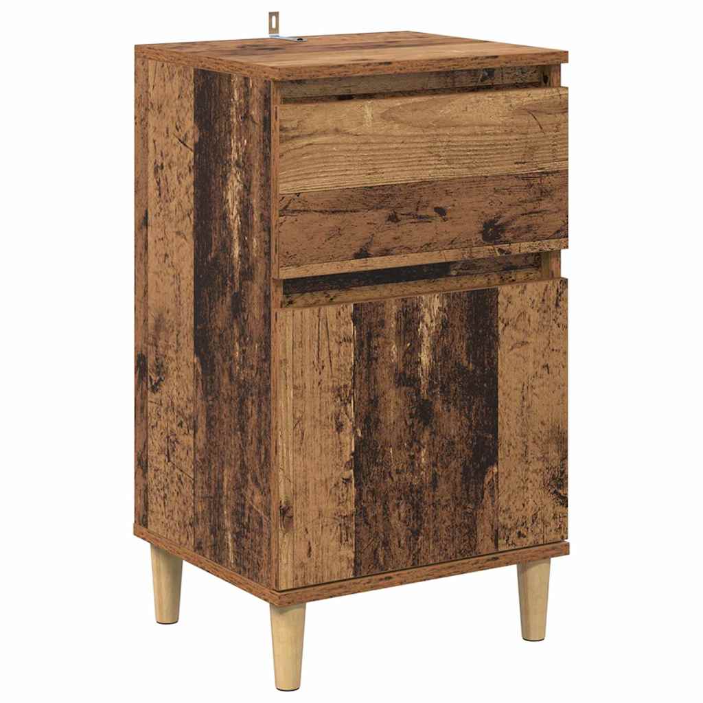Nachtkastje met lade 2 pcs Oudhout 40 x 35 x 70 cm Bewerkt hout