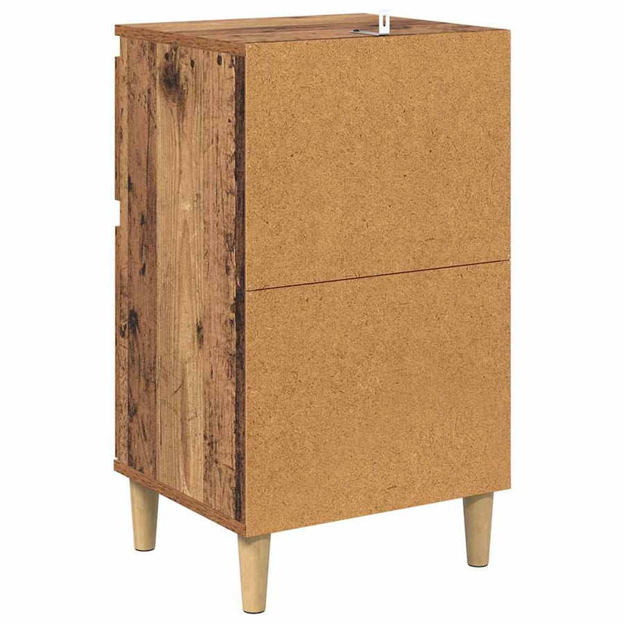 Nachtkastje met lade 2 pcs Oudhout 40 x 35 x 70 cm Bewerkt hout