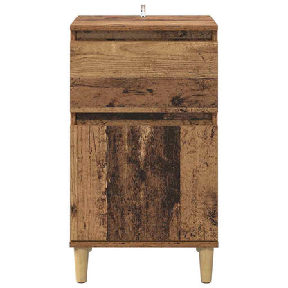 Nachtkastje met lade 2 pcs Oudhout 40 x 35 x 70 cm Bewerkt hout