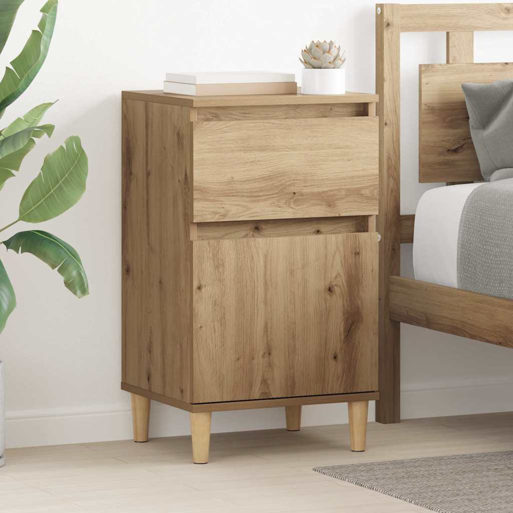 Nachtkastje met lade Artisan Eiken 40 x 35 x 70 cm Bewerkt hout