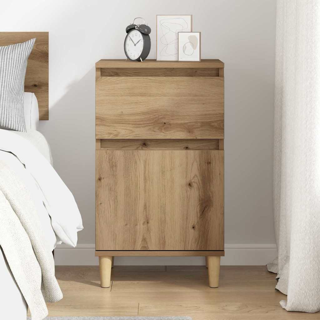 Nachtkastje met lade Artisan Eiken 40 x 35 x 70 cm Bewerkt hout
